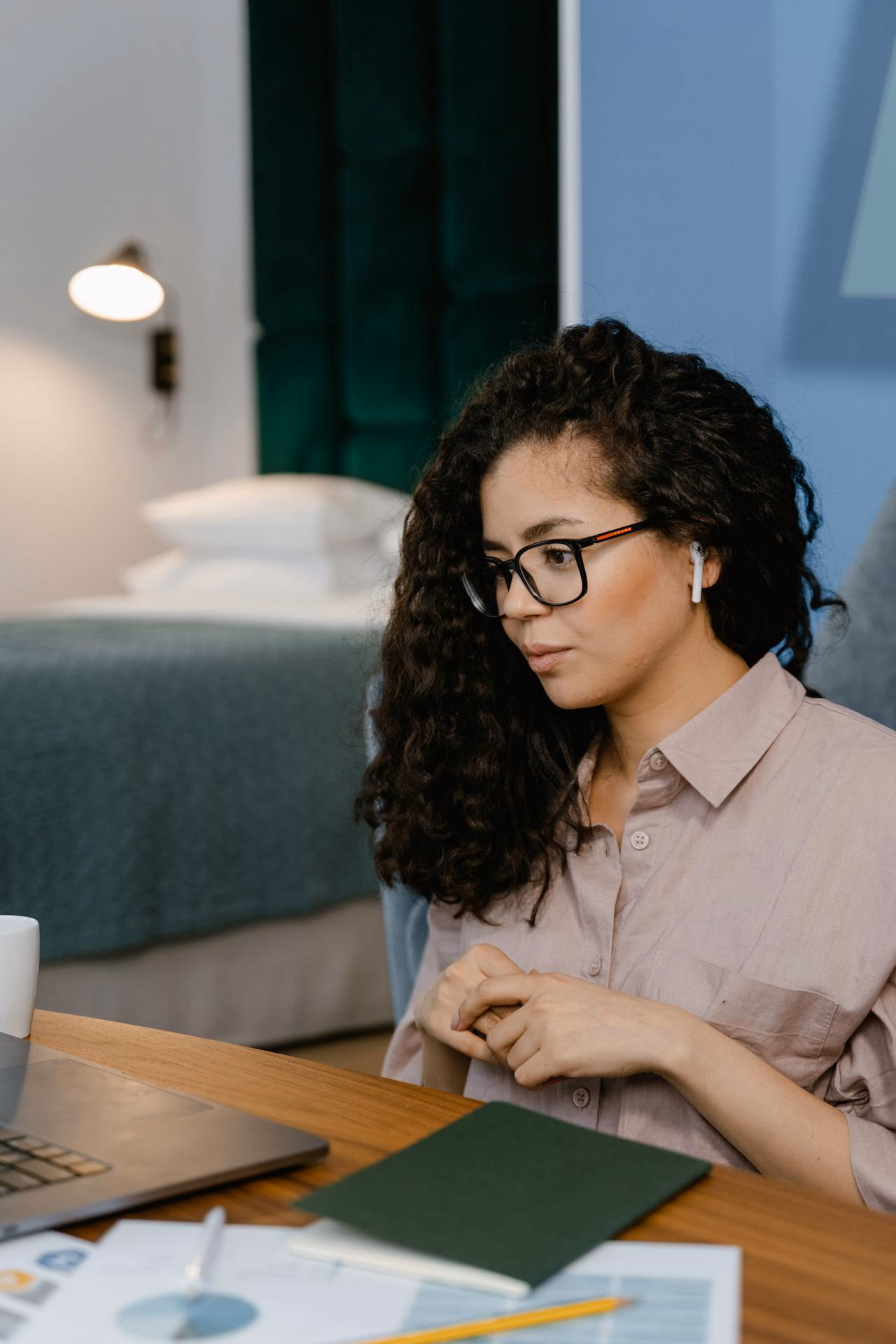 Patient joining a secure telepsychiatry session from a laptop at home